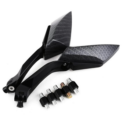 Pora universalių reguliuojamų motociklų paspirtukų gyvatės odos modelio aliuminio šoninių galinio vaizdo veidrodžių (juodos spalvos)