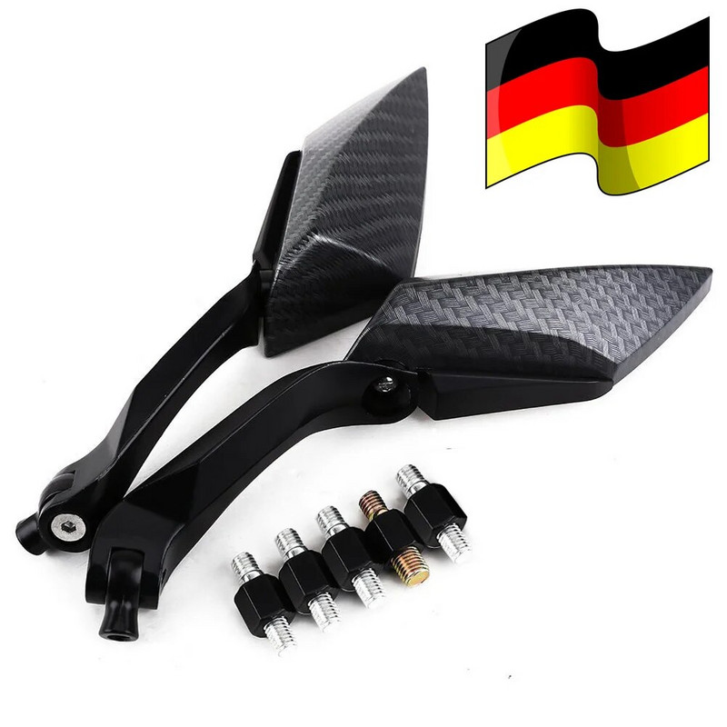 Pora universalių reguliuojamų motociklų paspirtukų gyvatės odos modelio aliuminio šoninių galinio vaizdo veidrodžių (juodos spalvos)