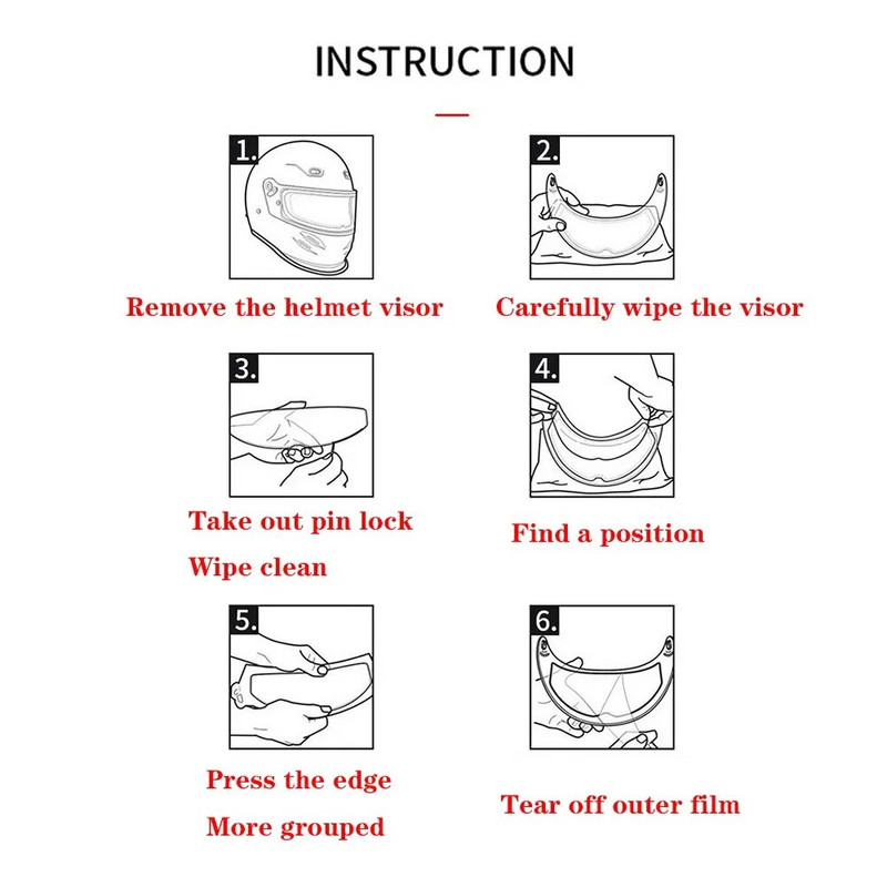 Αξεσουάρ κράνους μοτοσικλέτας με φιλμ προσωπίδας κράνους για αξεσουάρ κράνους μοτοσικλέτας φακού AGV K6