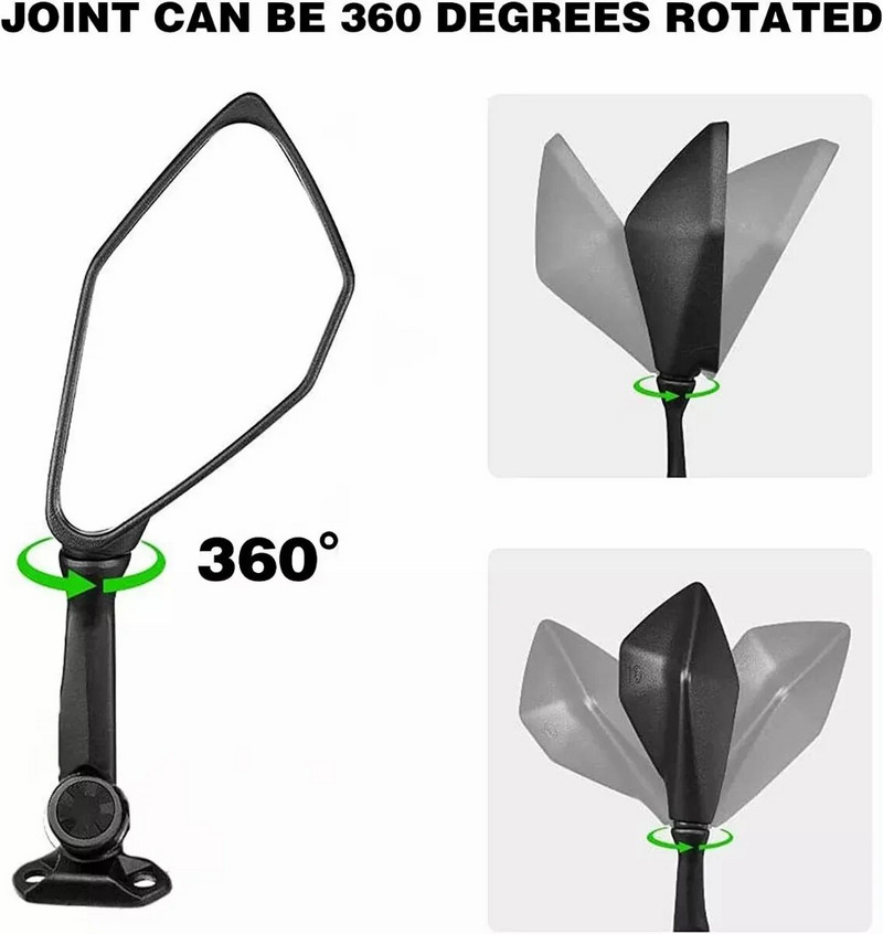 Motocikla atpakaļskata spogulis priekš Kawasaki Ninja 250 250SL 300 ZX6R H2R 2013-2016 NINJA 400 650 1000 2017-2020 Moto RearView