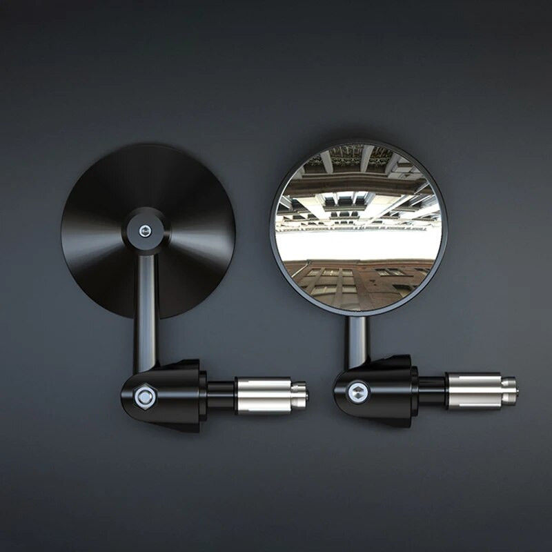 2 vnt 16 mm universalus motociklo išgaubtas plokščias veidrodis rankenos galiniai veidrodėliai, sulankstomi galinio vaizdo modifikavimo priedai