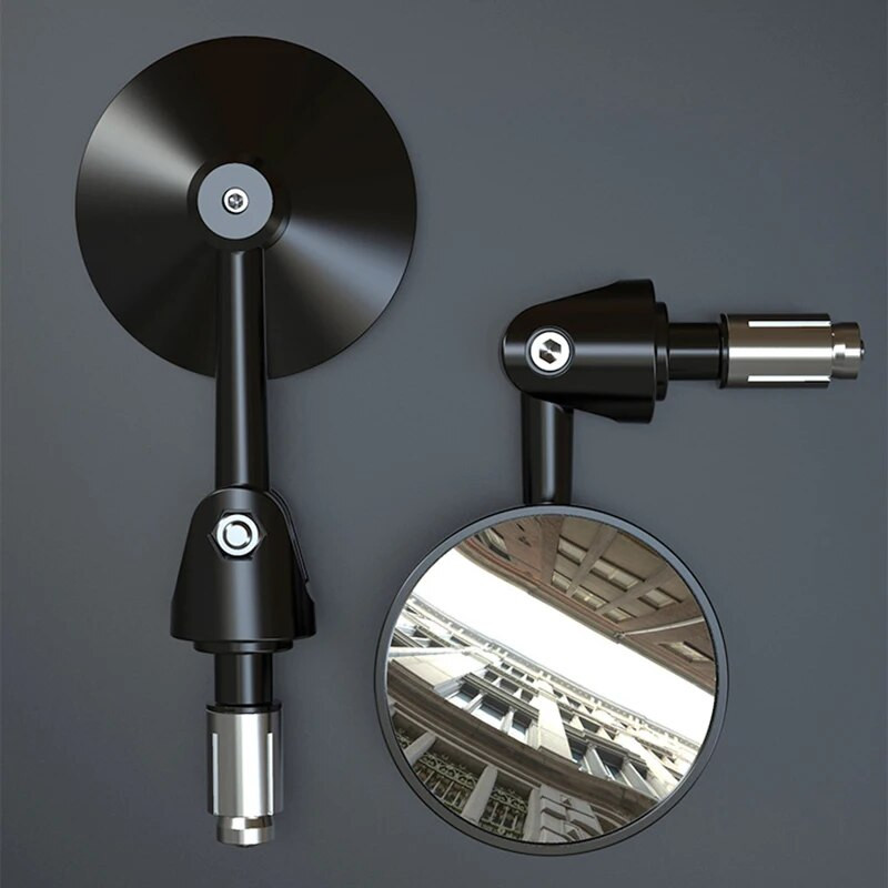 2 vnt 16 mm universalus motociklo išgaubtas plokščias veidrodis rankenos galiniai veidrodėliai, sulankstomi galinio vaizdo modifikavimo priedai