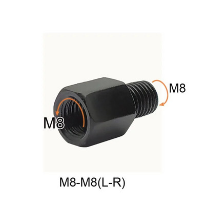 Rolleri mootorratta must peegli adapter M10 M8 10 mm 8 mm tahavaatepeeglite adapterid parema vasaku käe keerme teisenduspoldi kruvid