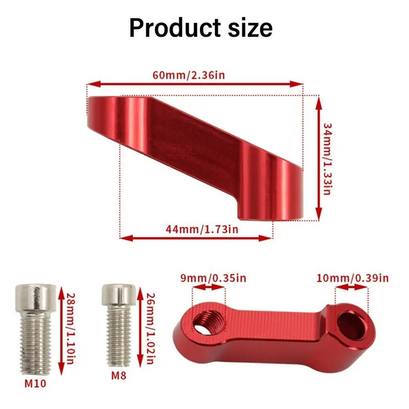 2 TK vastupidavad mootorrattatarvikud Mootorratas koos kruviga pikendusadapteri klambriga tahavaatepeeglid pikendusega tõusutoru ülekandealus