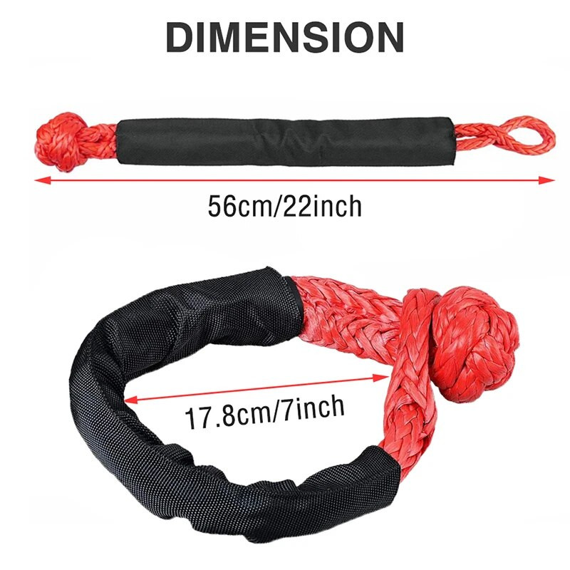 Minkštos apkabos sintetinis lynas bekelėje 38 000 Lbs 1/2" X 22 colių vilkties diržo gervė, skirta automobilio priekabai keturračiams UTV visureigiams atkurti