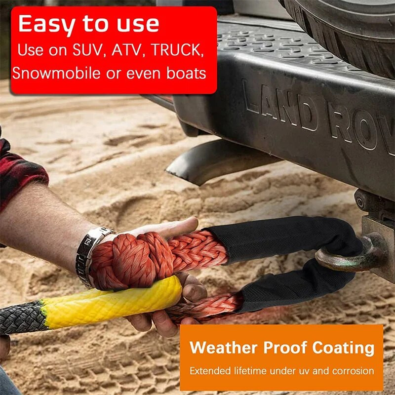 Minkštos apkabos sintetinis lynas bekelėje 38 000 Lbs 1/2" X 22 colių vilkties diržo gervė, skirta automobilio priekabai keturračiams UTV visureigiams atkurti