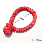 Besplatna dostava Crveni 6mm*80mm sintetički okov za vitlo, mekani okov za jahtu, UHMWPE okov za brod, jedrenje, pribor