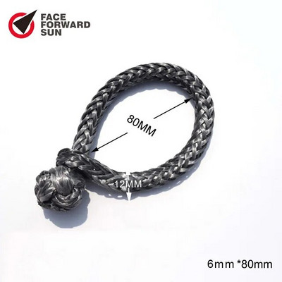 Besplatna dostava Crveni 6mm*80mm sintetički okov za vitlo, mekani okov za jahtu, UHMWPE okov za brod, jedrenje, pribor