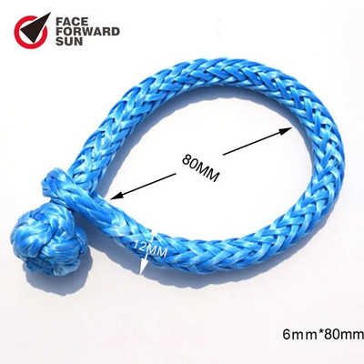 Besplatna dostava Crveni 6mm*80mm sintetički okov za vitlo, mekani okov za jahtu, UHMWPE okov za brod, jedrenje, pribor