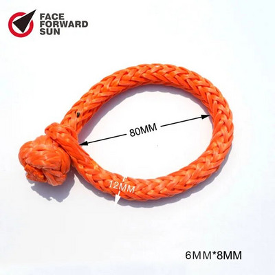 Besplatna dostava Crveni 6mm*80mm sintetički okov za vitlo, mekani okov za jahtu, UHMWPE okov za brod, jedrenje, pribor