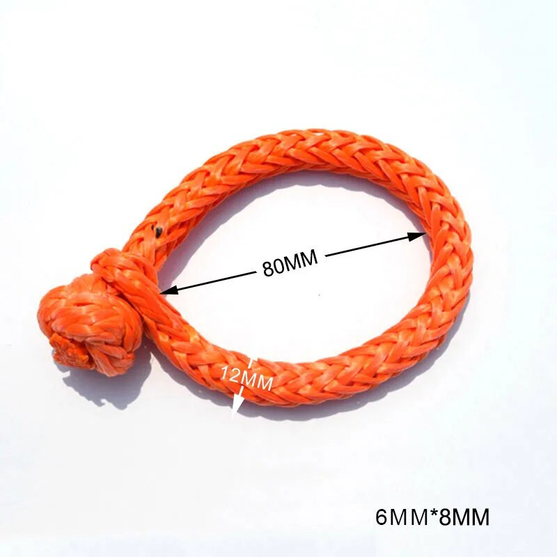 Besplatna dostava Crveni 6mm*80mm sintetički okov za vitlo, mekani okov za jahtu, UHMWPE okov za brod, jedrenje, pribor