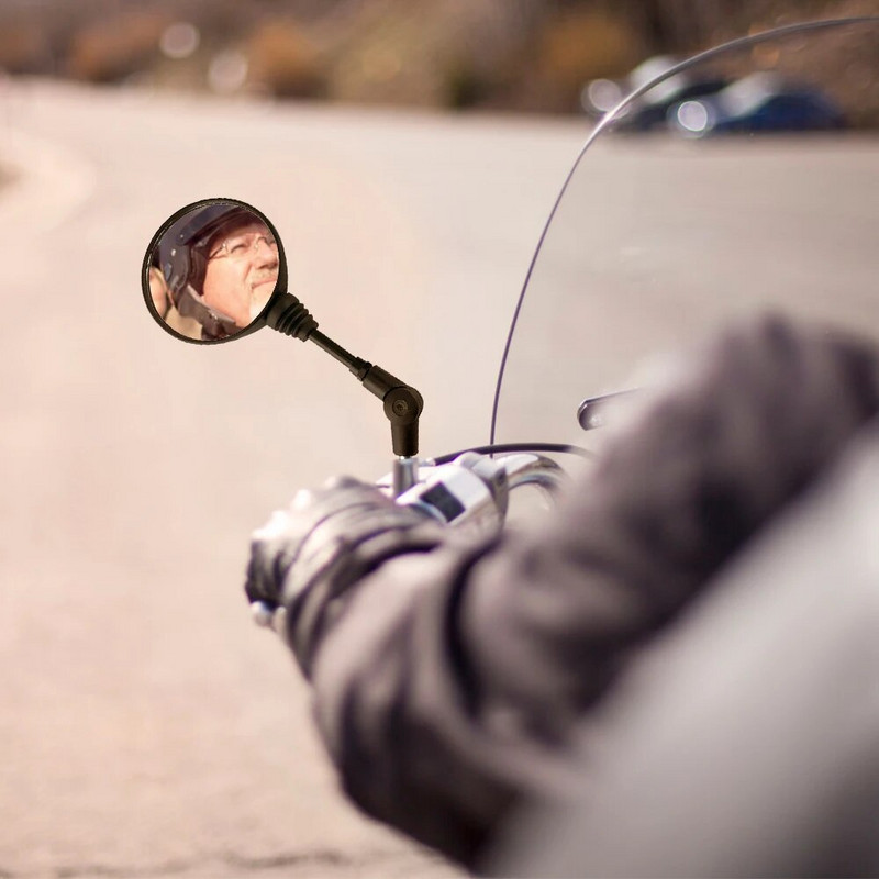 PECHAM 2TK mootorratta must universaalne 10 mm küljepeegel tahavaatepeegel kukkumisvastane kokkuklapitav ümmargune peegel alumiiniumsulamist