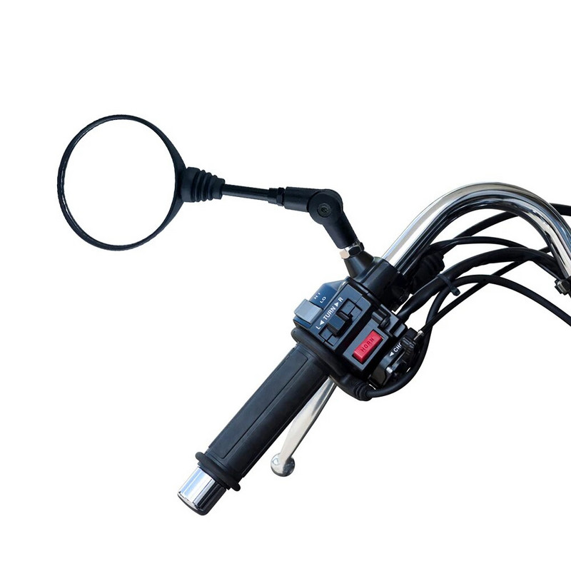 PECHAM 2TK mootorratta must universaalne 10 mm küljepeegel tahavaatepeegel kukkumisvastane kokkuklapitav ümmargune peegel alumiiniumsulamist