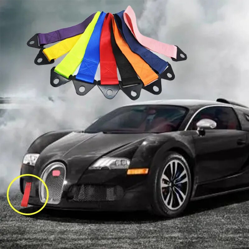 25*5 cm piekabes siksna Universāla augstas kvalitātes sacīkšu automašīnas vilkšanas siksna/vilkšanas troses/āķis/vilkšanas stieņi bez skrūvēm, automašīnu piederumi