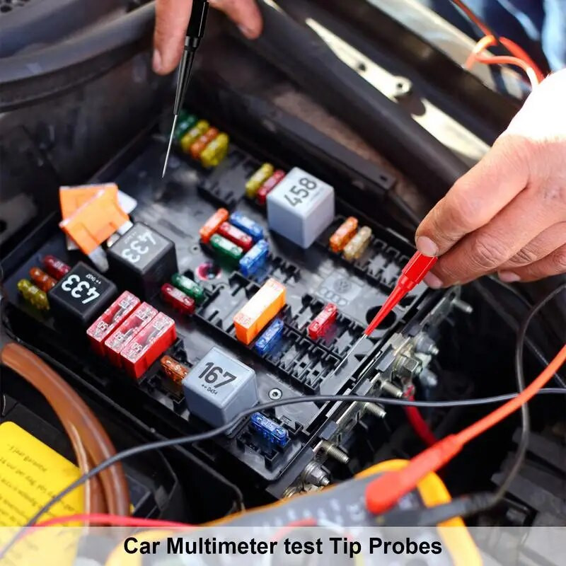 Multimetro bandymo zondas Neardomosios izoliacijos vielos vėrimo adata 0,7 mm bandymo zondo kaiščiai 2 vnt. bandymo antgaliai automobiliams