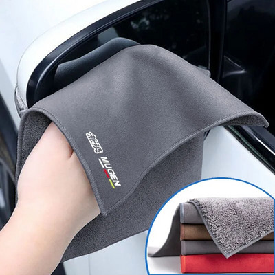 Микрофибърна кърпа за сушене на кола Авто плюшена кърпа за пране Почистване на кола за Honda Mugen Power Civic 5D Accord 8 CRV Hrv Fit Jazz