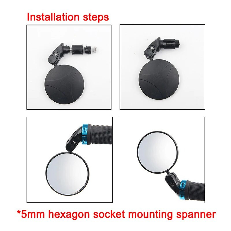 Retrovizori za motocikle Okrugli univerzalni reflektor Konveksno ogledalo Sklopiva bočna strana za motocikle Dodaci za bicikle