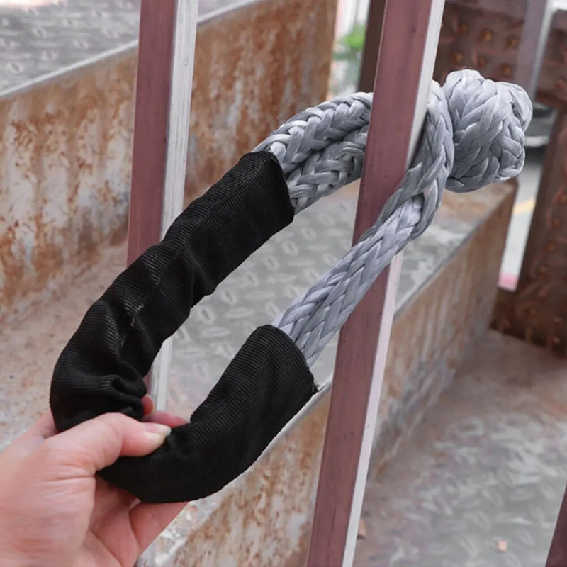 Automašīnas piekabes lentes virve 38000 mārciņu sintētiska, mīksta važas virve, lieljaudas bezceļa vilkšanas važas siksna, nodilumizturīgs U-veida āķis