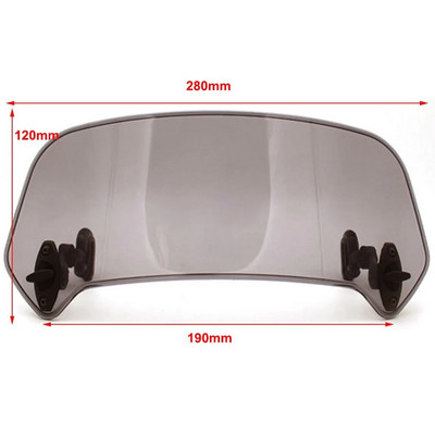 Extensie universală de parbriz pentru motocicletă, spoiler reglabil, deflector de parbriz cu clemă pentru BMW KAWASAKI YAMAHA HONDA SUZUKI