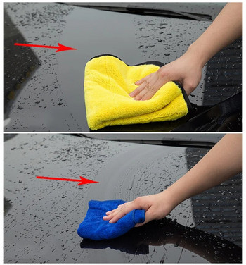 30x30/40/60CM Кърпа за автомивка Микрофибърна кърпа за почистване на автомобили Кърпа за сушене Подгъв Кърпа за грижа за колата Детайлна кърпа за кола Автомивка