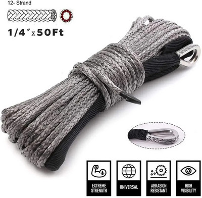 6mm * 15M (4t) sünteetilisest kiust tross Vints Tross Partner