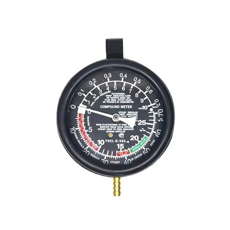 Dzinēja vakuuma spiediena testeris Automašīnas dzinēja vakuuma degvielas sūkņa un vakuuma testera mērītājs karburatora spiediena diagnostikas noplūdes testeris
