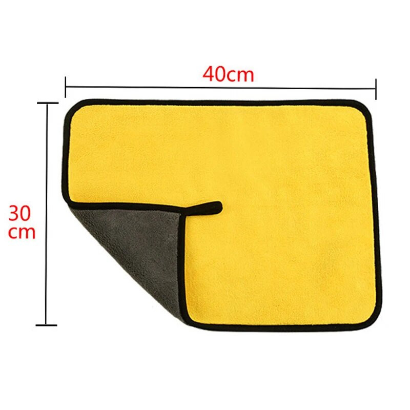 4gab Auto mikrošķiedras dvieļu mazgāšanas lupatiņa auto tīrīšanas durvju logu kopšana bieza spēcīga ūdens absorbcija auto aksesuāri 30x40cm