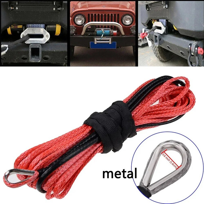 Καλώδιο βαρούλκου 15m Kevlar Cable Tower Car Tow Strap Trailer Rope with Hog for ATV Off Road Accessories 7700lbs 3,5T