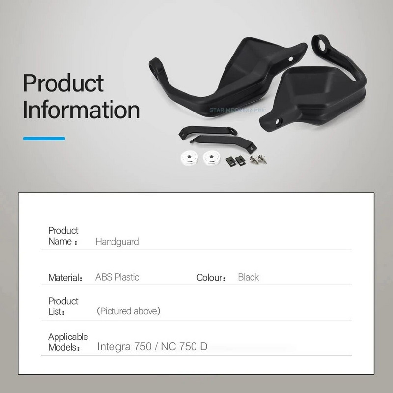 Handguard Shield Käekaitse kaitseklaas Honda NC750D NC750 NC 750 D Integra750 Integra 750 S mootorratta tarvikutele