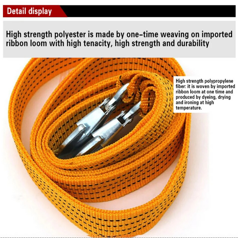 3M lieljaudas 3 tonnu automašīnas vilkšanas troses vilkšanas troses siksnas āķi furgona ceļa atgūšana priekš Audi Benz Buick Skoda Mazda Ford Toyota BMW