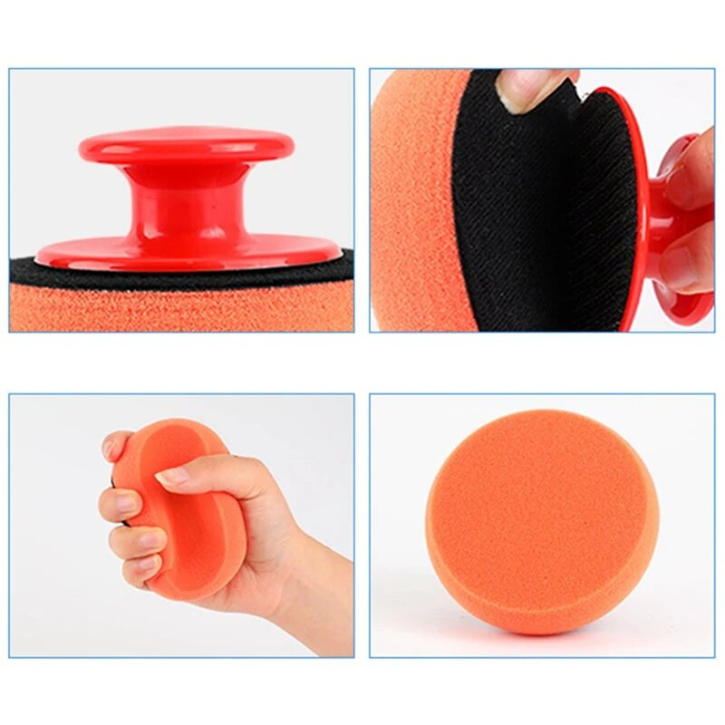 4PCS Car Wax Polish Pad Wash Tool Manual Polishing Beauty Polisher Pads Kit Auto Polisher Waxing Sponge