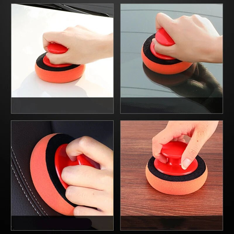 4PCS Car Wax Polish Pad Wash Tool Manual Polishing Beauty Polisher Pads Kit Auto Polisher Waxing Sponge
