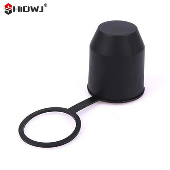 Универсален 50 мм автоматичен теглич Сферичен капак Аксесоари Издръжлива черна капачка Теглич за теглич Каравана Автомобилно ремарке Защитно покритие за теглич