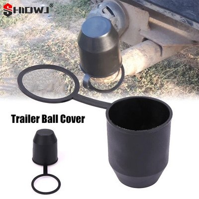 Universal 50mm Auto Tow Bar Ball Cover Accessories Durable Black Cap Towing Hitch Caravan Car Trailer Towball Protective Cover