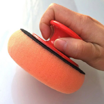 Drop Car Wax Wash Polish Pad Sponge Cleaning Foam Kit Terry Cloth Μαξιλαράκια εφαρμογής μικροϊνών με λαβή λαβής σε στυλ αυτοκινήτου