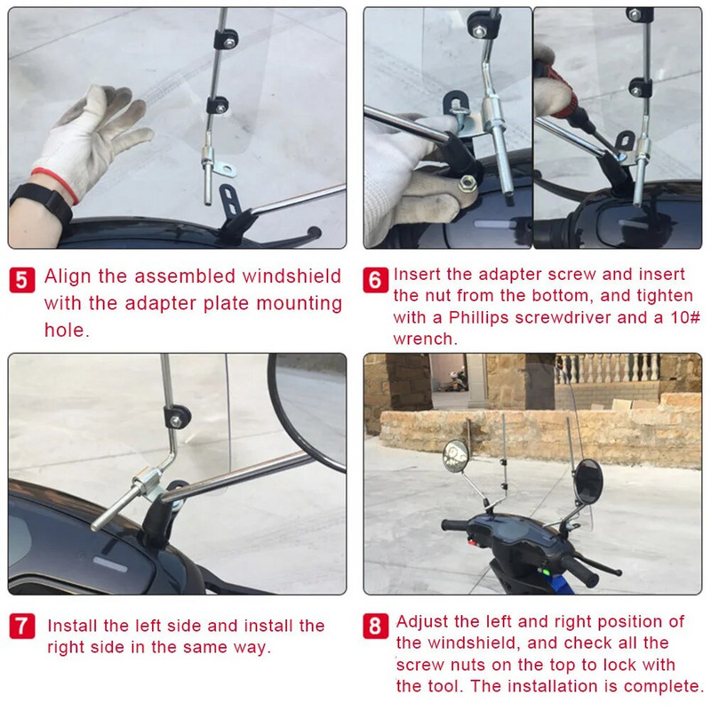 Kerékpár Motorkerékpár Motorkerékpár szélvédő Tiszta Nagy átlátszóságú szélvédő Univerzális Állítható Aerofoil