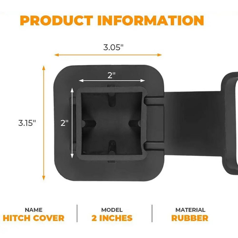 2-tolline haakekonksu toru kate kummist veokonksu korgi sisestus Porsche Jeep PT228-35960-HP vastuvõtja haakepistik jaoks