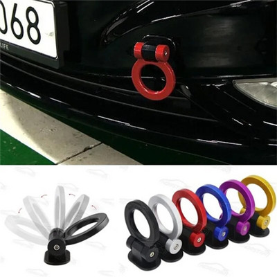 Multi-colored Car Trailer Hooks Sticker Decoration Car Rear Front Affix Trailer Racing Ring Vehicle Towing Hook With Wrenches