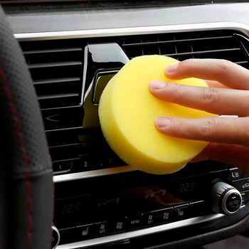 Лека гъба за детайли на автомобила Car-Care Пореста гъвкава жълта подложка за апликатор за полиране на кола Wax Pad Car Wipe Гъба за полиране
