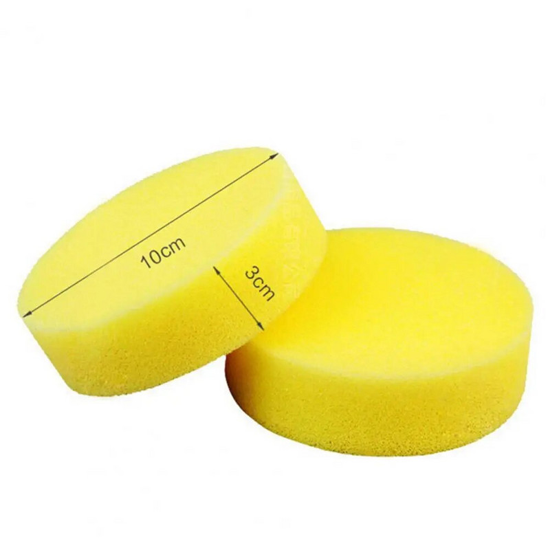 Лека гъба за детайли на автомобила Car-Care Пореста гъвкава жълта подложка за апликатор за полиране на кола Wax Pad Car Wipe Гъба за полиране