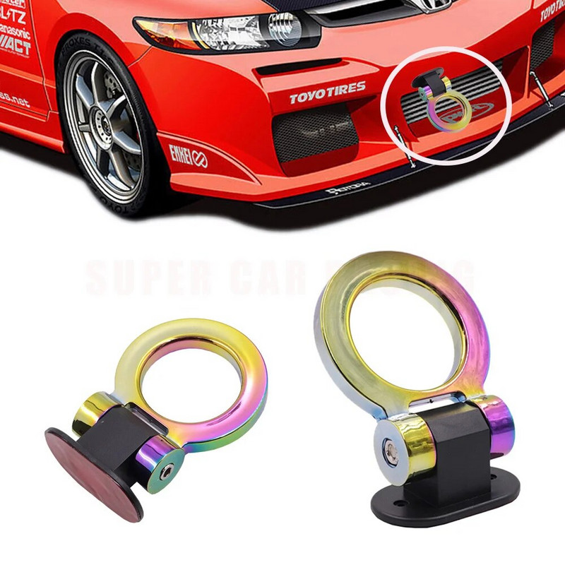 ABS Αυτοκόλλητο με γάντζο ρυμουλκούμενου αυτοκινήτου Αυτοκόλλητο Αυτοκίνητο πίσω μπροστινό αγωνιστικό δαχτυλίδι προφυλακτήρας Διακόσμηση γάντζος ρυμούλκησης Εξωτερικά ανταλλακτικά αυτοκινήτου Γάντζος ρυμούλκησης οχήματος