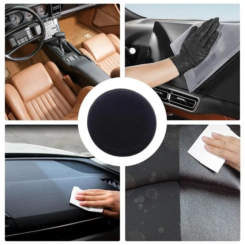 Vaska aplikatora spilventiņš apaļš auto vaksācijas pulēšanas vaska putu sūklis augsta blīvuma aplikatora spilventiņa detaļas mazgāšanas sūklis tīrīšanas piederumi