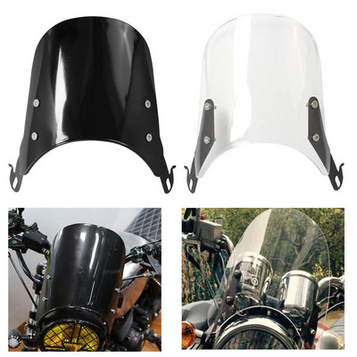 Универсален мотоциклетен компактен спортен дефлектор за вятър предно стъкло 4-7" фар, подходящ за Yamaha Harley Honda KTM