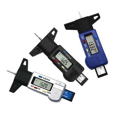 Digital Car Tyre Tire Tread Depth Gauge Meter Measure Tool Thickness Guages Tyre Detection Monitoring Measure Instrument