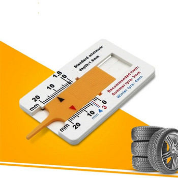 Модел на автомобилни гуми от неръждаема стомана Нониус Инструмент за измерване на дълбочина на канали Модел на гуми Безопасна линийка Автоматичен инструмент 30/50/60 мм