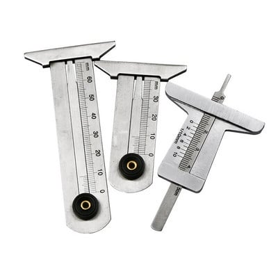Car Stainless Steel Tire Pattern Vernier Groove Depth Gauge Measurement Tool Tire Pattern Safety Ruler Auto Tool 30/50/60mm
