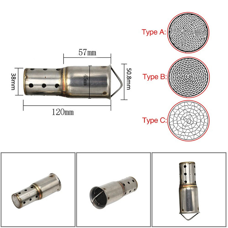 ZSDTRP 50,8 mm 60 mm mootorratta universaalne esikatalüsaator DB Killer eemaldatav summuti mootorratta väljalaske summuti jaoks
