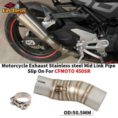 Slip On For CFMOTO 450SR 450 NK SR 2022 2023 Εξάτμιση μοτοσικλέτας Ανοξείδωτος σιγαστήρας Escape Moto Modify 51mm Middle Link Pipe
