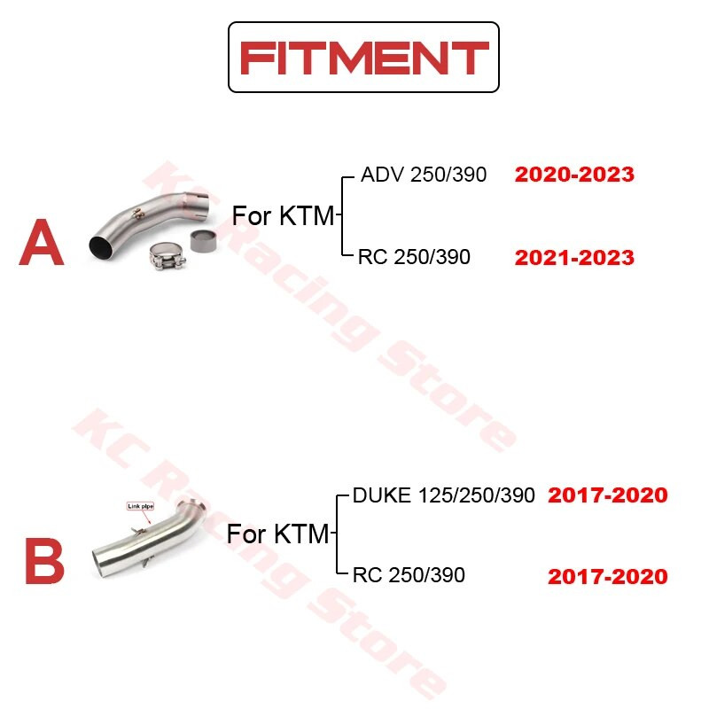 KTM DUKE 125 250 390 ADV Adventure 2017 2018 2019 2020 2021 2022 2023 jaoks 51 mm väljalasketoru keskmise lüli toru summuti ühendustoru