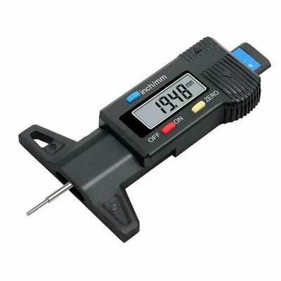 0–25,4 mm digitālo automašīnu riepu riepu protektora dziļuma mērītājs, kalibra biezuma mērītājs, auto riepu nodiluma noteikšanas mērīšanas rīks
